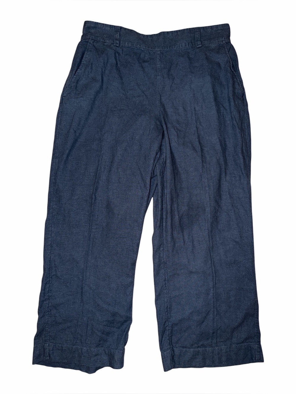 Loft Linen Blend Wide Leg Cropped Pants Women’s Large Petite Coastal Grandmother